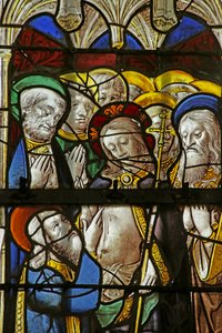 Window depicting the doubting St Thomas by French School